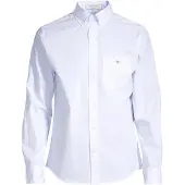 Gant pour homme. 3000140 Banker Stripe blue regular fit poplin shirt (3XL), Bleu, Casuel, Coton, Manche longue