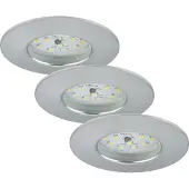 Briloner Lampe LED encastrée LEUCHTEN ATTACH DIM, 6,5 W, 570 lm, IP44, couleur aluminium, plastique, intensité lumineuse variable, set de 3, Ø 7,5 cm