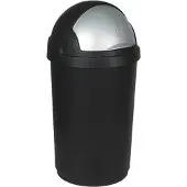Curver Poubelle 50 L 38 X 39 X H75 Cm Noir Argent - Roll Bullet -