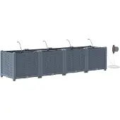 vidaXL Pots de jardin Gris clair 160 x 40 x 37.5 cm Acier