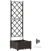vidaXL Pots de jardin Marron 40 x 40 x 126 cm Acier