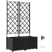vidaXL Pots de jardin Noir 80 x 40 x 142 cm Acier