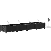 vidaXL Pots de jardin Noir 160 x 40 x 22 cm Acier