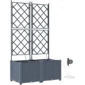 vidaXL Pots de jardin Gris clair 80 x 40 x 142 cm Acier