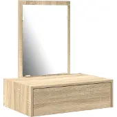 vidaXL Table de maquillage , couleur marron, dimensions 60 x 40 x 70 cm, en panneaux de particules
