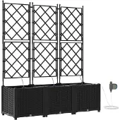 vidaXL Pots de jardin Noir 120 x 40 x 142 cm Acier