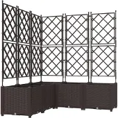 vidaXL Bac à plantes de jardin 5 pcs brun 120 x 120 x 143 cm acier