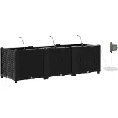 vidaXL Pots de jardin Noir 120 x 40 x 37.5 cm Acier