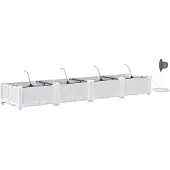 vidaXL Pots de jardin Blanc 160 x 40 x 22 cm Acier