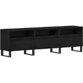 vidaXL Meuble TV noir imitation chêne 150 x 30 x 44,5 cm