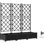 vidaXL Pots de jardin Noir 120 x 40 x 126 cm Acier