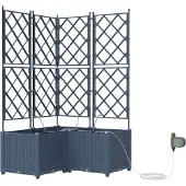 vidaXL Pots de jardin Gris 80 x 80 x 142 cm Acier