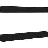 vidaXL Ensemble de meubles TV Fixé au mur Noir imitation chêne Matériau dérivé du bois