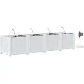 vidaXL Pots de jardin Blanc 160 x 40 x 37.5 cm Acier
