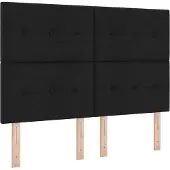 vidaXL Tête de lit réglable en hauteur avec tête de lit Noir 144 cm Tissu