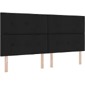 vidaXL Tête de lit réglable en hauteur avec tête de lit Noir 200 cm Tissu