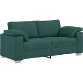 vidaXL Canapé Loveseat vert foncé 140 cm en tissu