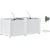 vidaXL Pots de jardin Blanc 80 x 40 x 37.5 cm Acier