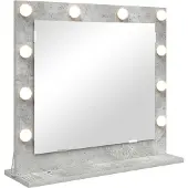 vidaXL Miroir de salle de bain , gris béton, 60 x 55 x 18 cm, rectangulaire