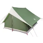 vidaXL Tente familiale avec toit vert et blanc, 256 x 256 x 185 cm