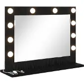 vidaXL Miroir de lavabo noir imitation chêne 60 x 45 x 18 cm