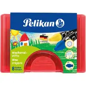 Pelikan Crayon de cire 665/8 WF Couleur d'écriture : noir, brun, vert, bleu Contenu de l'emballage... (8x)