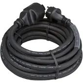 Velleman Câble d'extension, H05RR-F 3G2.5, 5 m, 16 A/230 V, 3680 W, type E/F, IP44, caoutchouc, noir