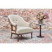 PIB Fauteuil rond en lin et coton amande Léonie