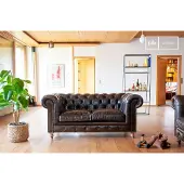 PIB Canapé Chesterfield en cuir Jahn