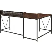En.casa Bureau 'Frelvepirg' avec dosseret en L 165x110x75 cm imitation noyer