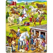 Larsen Puzzle Animaux - École d'équitation, 50pcs.