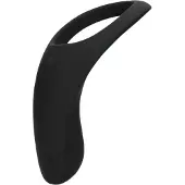 Shots Loveline - anneau pénis et testicules vibrant rechargeable - silicone noir