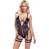 Cottelli collection - body sexy ouvert à bretelles - noir - M