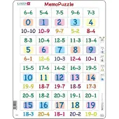 Larsen Puzzles Memo Puzzle - Soustraction avec des chiffres de 0-20, 40pcs.