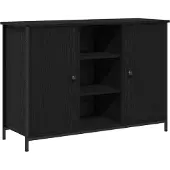 vidaXL Buffet noir aspect chêne 100 x 35 x 70 cm