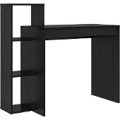 vidaXL Bureau noir imitation bois chêne, fabriqué en panneaux de particules