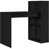 vidaXL Bureau noir imitation bois chêne, fabriqué en panneaux de particules