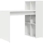 vidaXL Bureau , blanc, en panneaux de particules, 108 x 55 x 103,5 cm