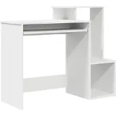 vidaXL Bureau , blanc, 106 x 41 x 88,5 cm, fabriqué en panneaux de particules
