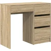 vidaXL Bureau , placage chêne Sonoma, panneaux de particules, 90 x 37,5 x 75 cm