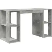 vidaXL Bureau , béton gris, panneaux de particules, 130 x 50,5 x 75 cm