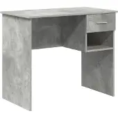 vidaXL Bureau , gris béton, 90 x 49 x 75 cm, fabriqué en panneaux de particules