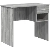 vidaXL Bureau , couleur Sonoma gris, 90 x 49 x 75 cm, fabriqué en panneaux de particules