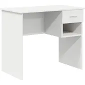 vidaXL Bureau , blanc, 90 x 49 x 75 cm, en panneaux de particules