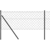 vidaXL Ground Fix Clôture en fil de fer soudé 25 x 0,8 m Gris