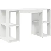 vidaXL Bureau , blanc, en panneaux de particules, 130 x 50,5 x 75 cm