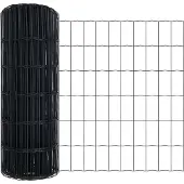 vidaXL Clôture Euro, 0,8 x 25 m, fer revêtu de PVC, gris