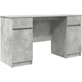 vidaXL Bureau , gris béton, matériau composite, 140 x 49 x 76 cm