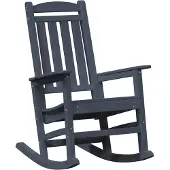 vidaXL Fauteuil à bascule de jardin bleu marine 92 x 70 x 108 cm HDPE