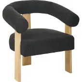 Beliani Fauteuil Ilbro Bouclé Noir